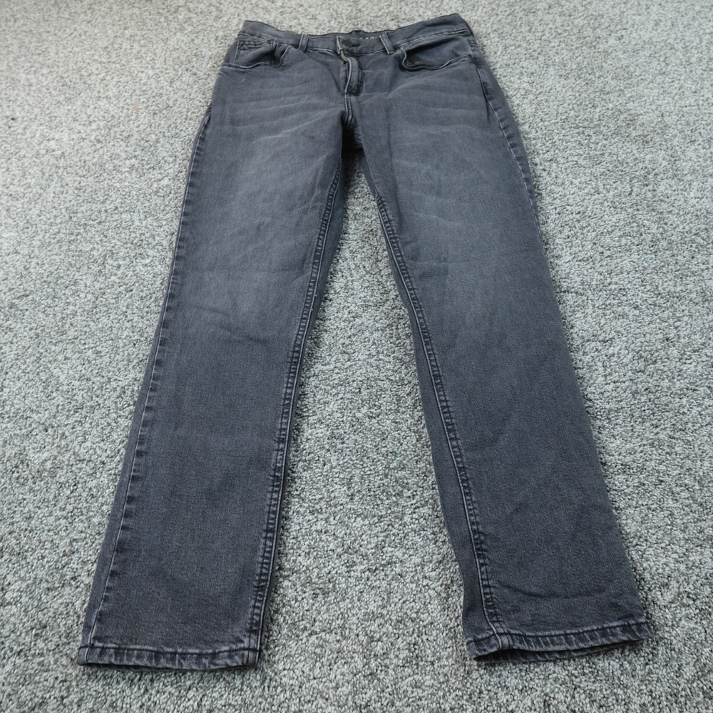 Mott Bow Jeans Womens 29 Black Gray Denim Pants Mid Rise Boyfriend Stretch Flex